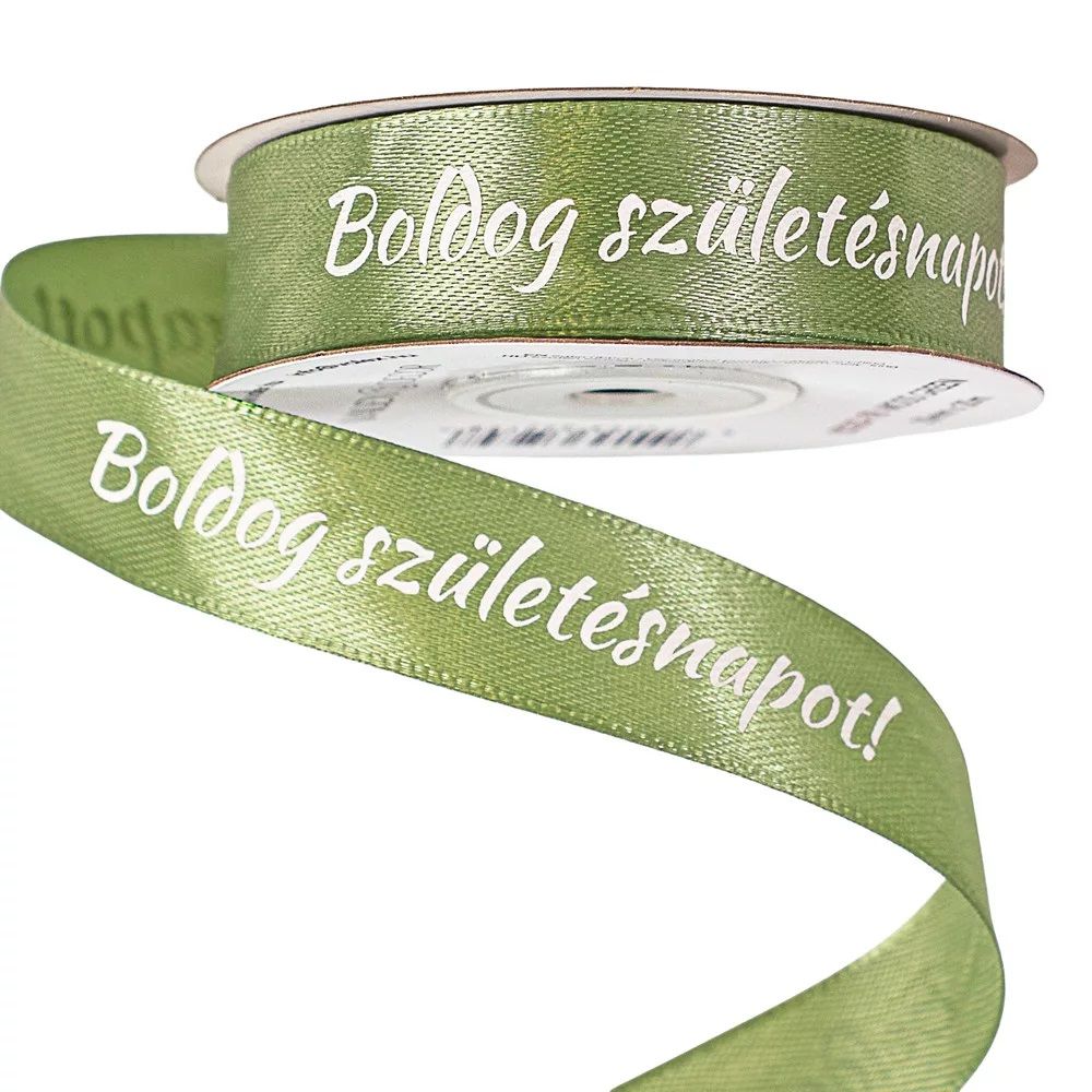 Boldog Születésnapot feliratos szatén szalag 10 színben