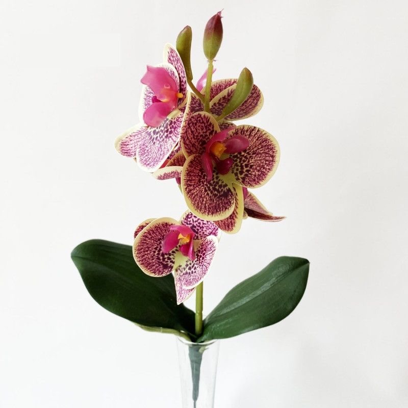 Orchidea levéllel 32cm - 6 színben