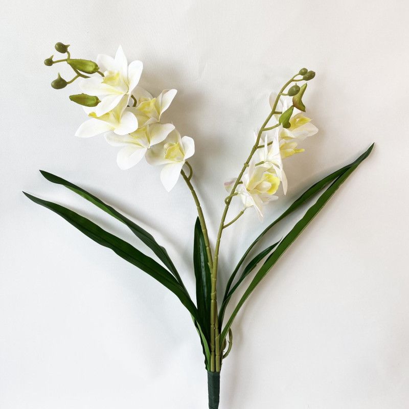 Szálas orchidea levéllel 60cm - 4 színben