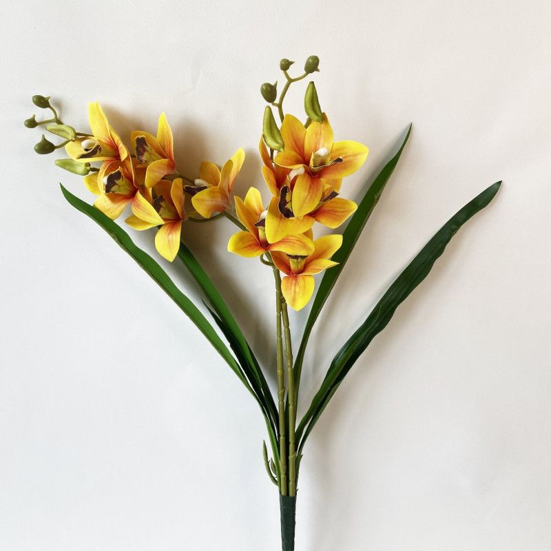 Szálas orchidea levéllel 60cm - 4 színben