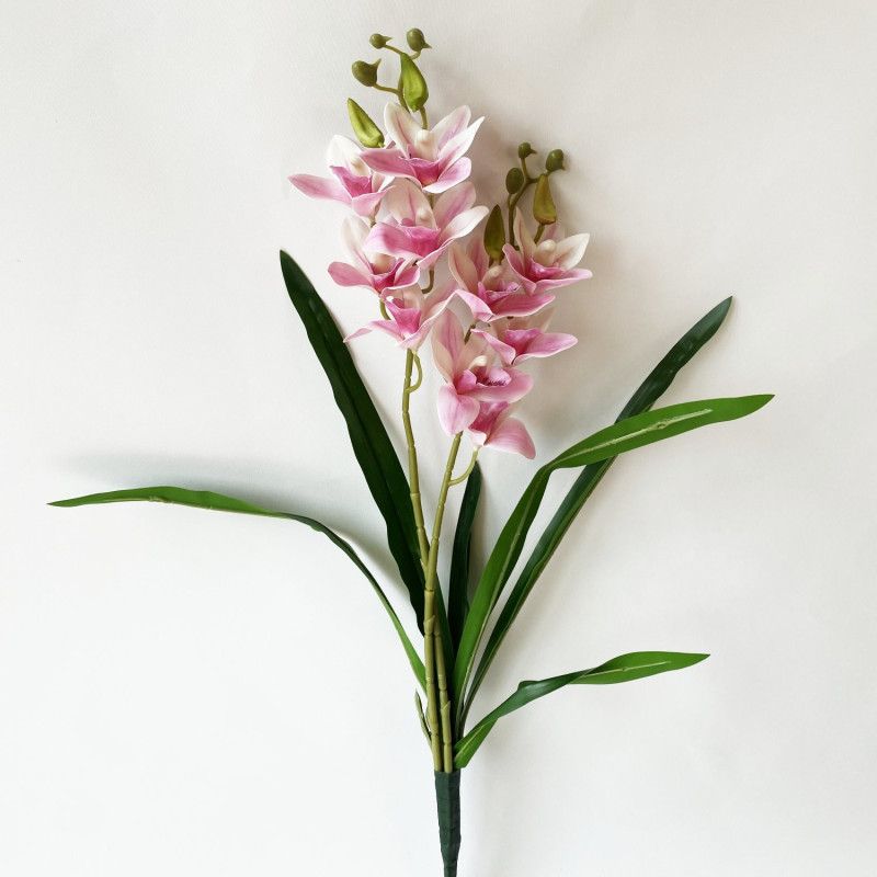 Szálas orchidea levéllel 60cm - 4 színben