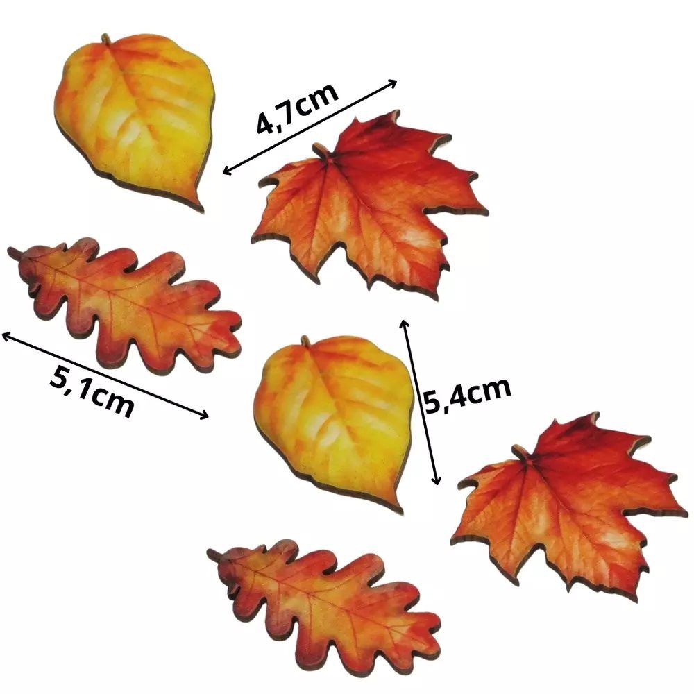 Nyomtatott dekorkarton - Őszi falevelek 4-5cm 6db/csomag